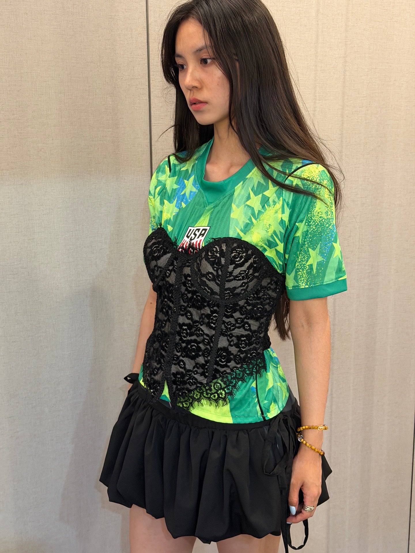 USA Green Lace Corset Jersey - product image 3