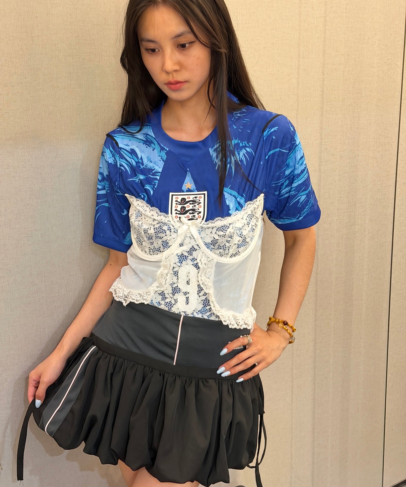 England Blue Lace Corset Jersey - product image 3