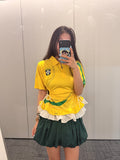 Brazil Yellow Ruffle Jersey Dress - product image 1