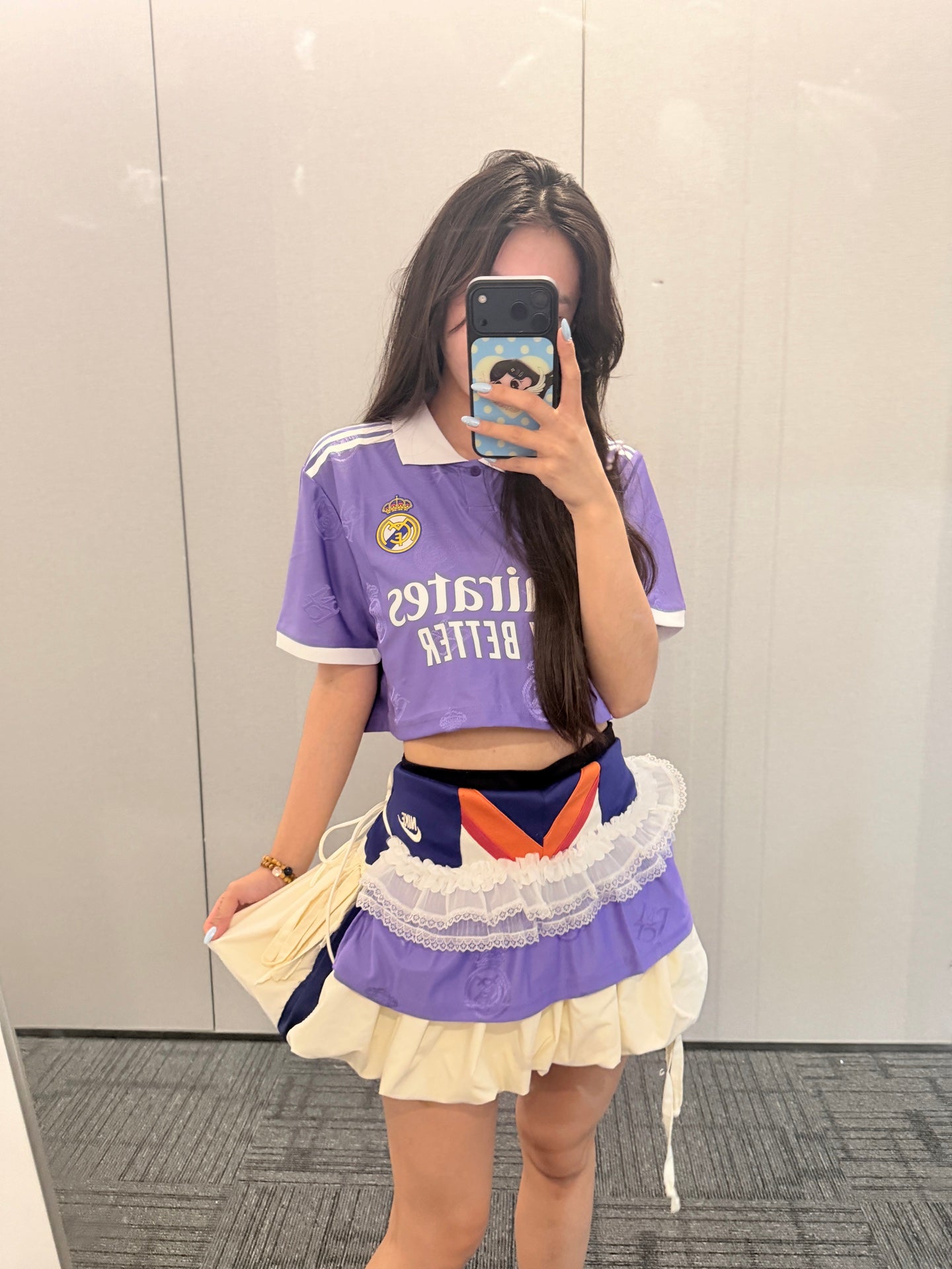 Real Madrid Purple Jersey and Ruffle Skirt Two-Piece Set - product image 1