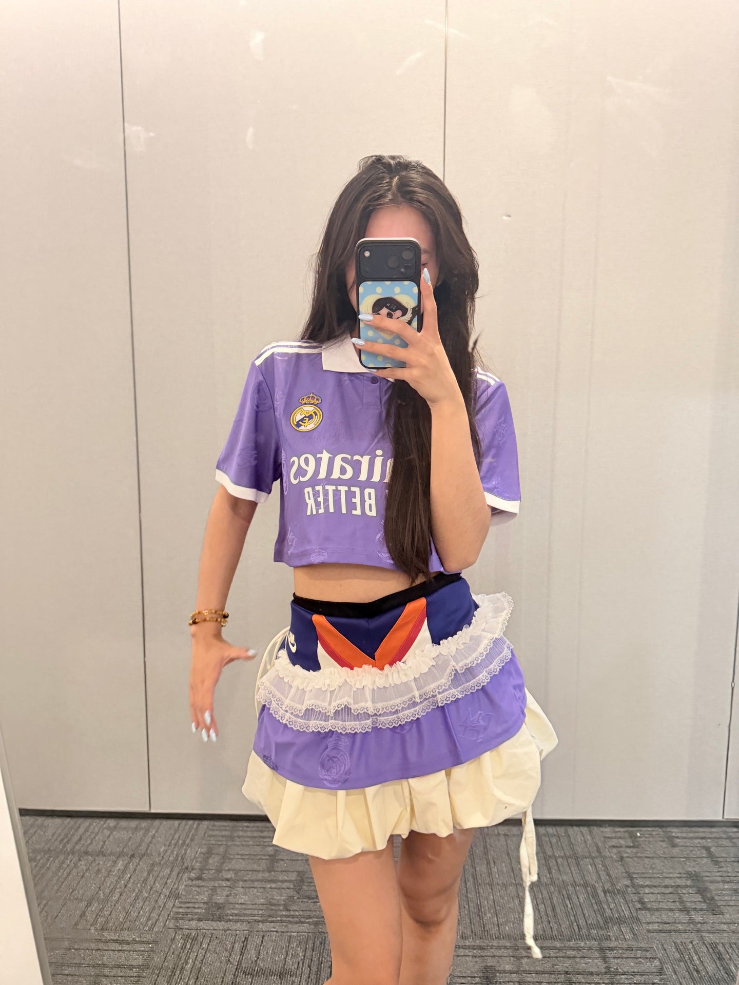 Real Madrid Purple Jersey and Ruffle Skirt Two-Piece Set - product image 2