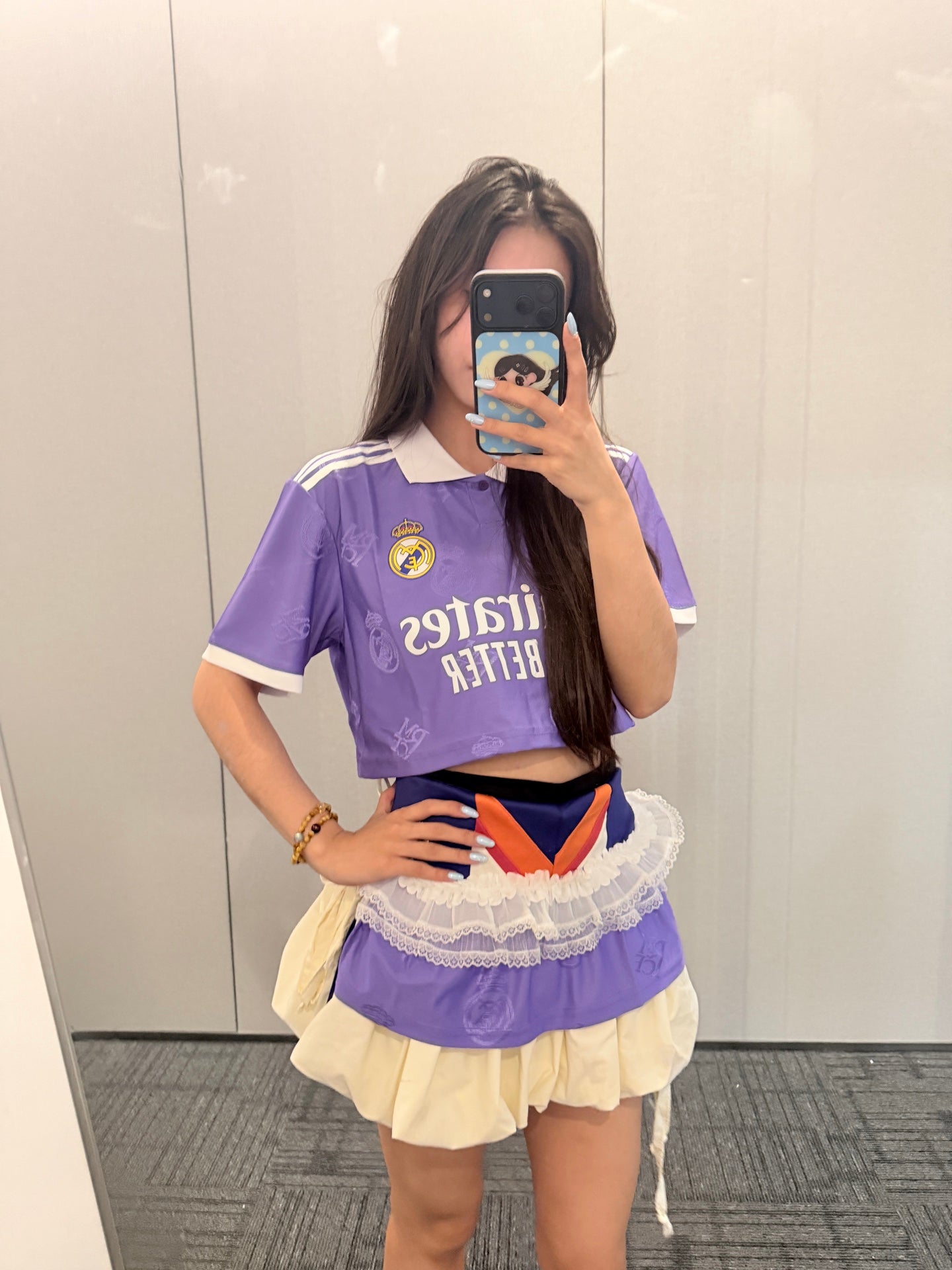 Real Madrid Purple Jersey and Ruffle Skirt Two-Piece Set - product image 3