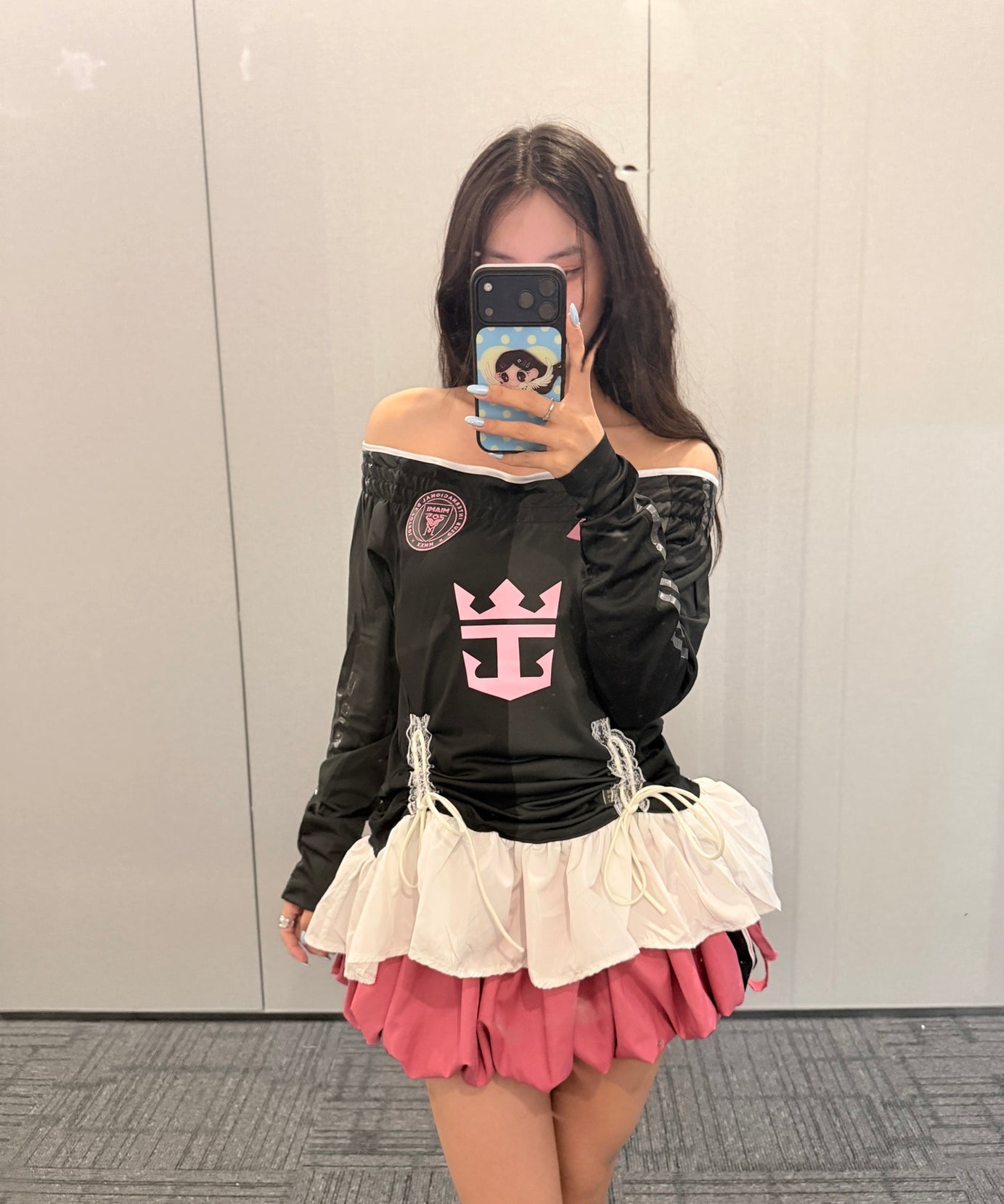 England Black Long-Sleeve Ruffle Jersey Dress - product image 2