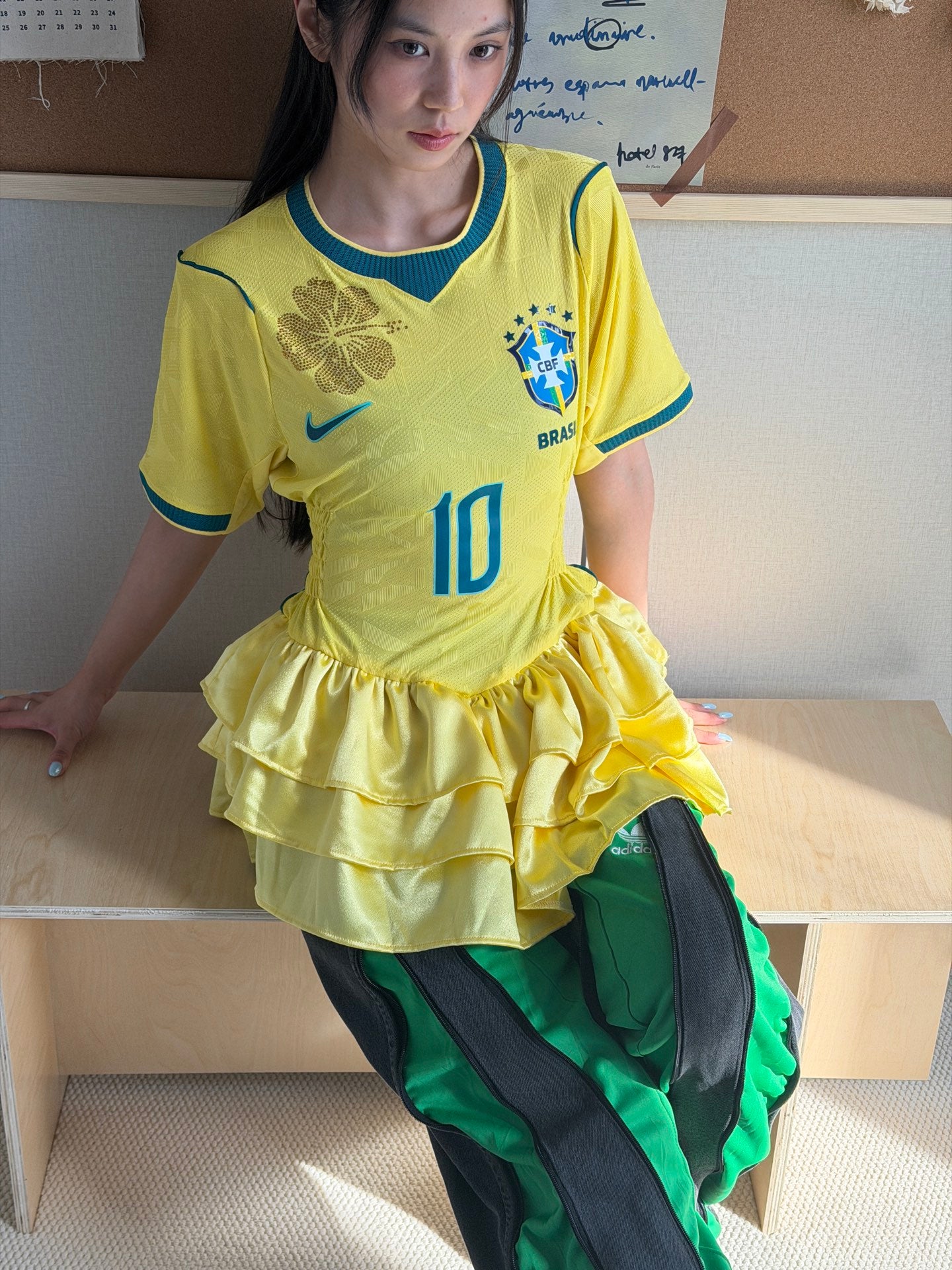 Brazil No. 10 Tiered Ruffle Jersey Dress - product image 5