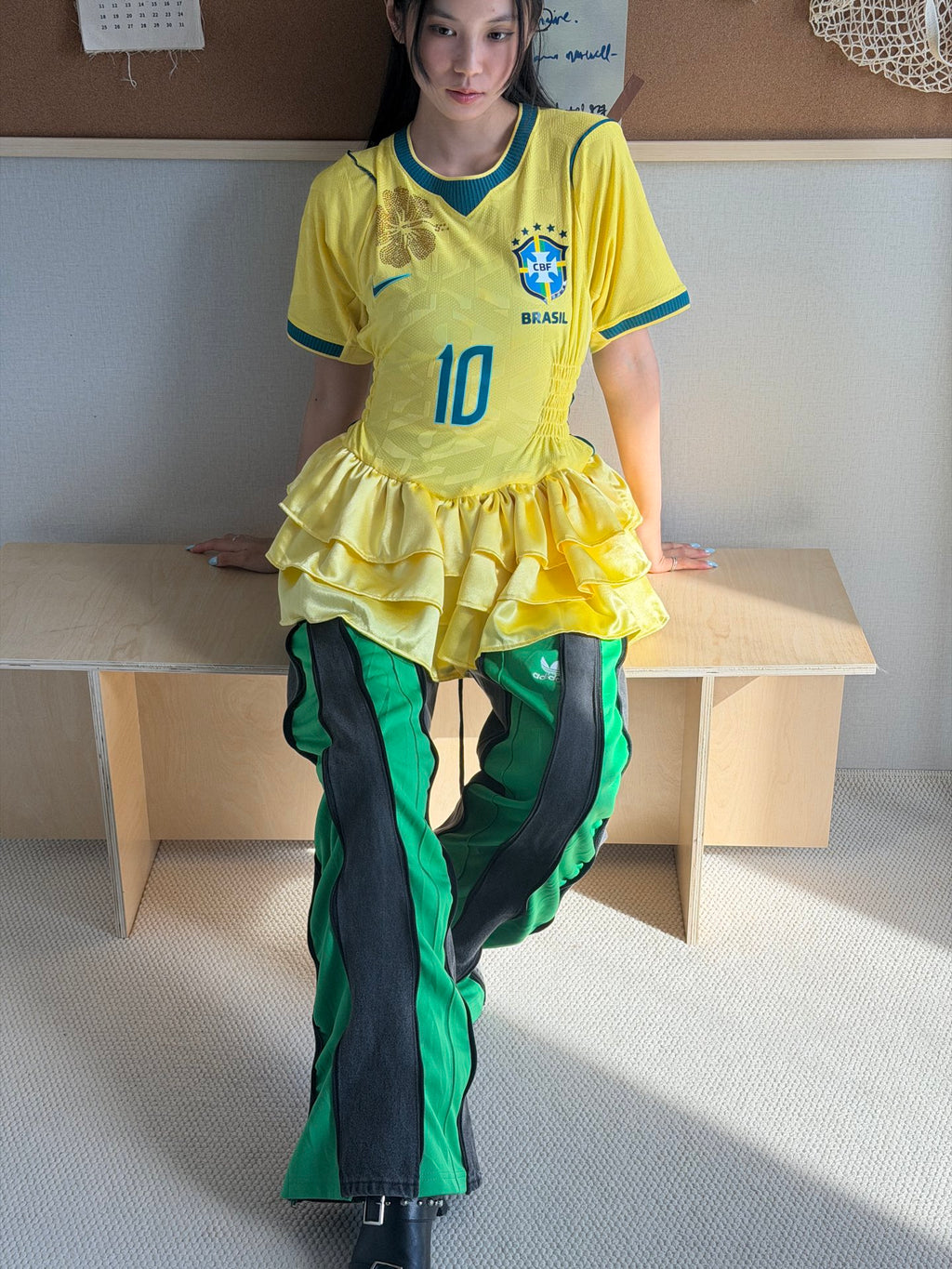Brazil No. 10 Tiered Ruffle Jersey Dress - product image 1