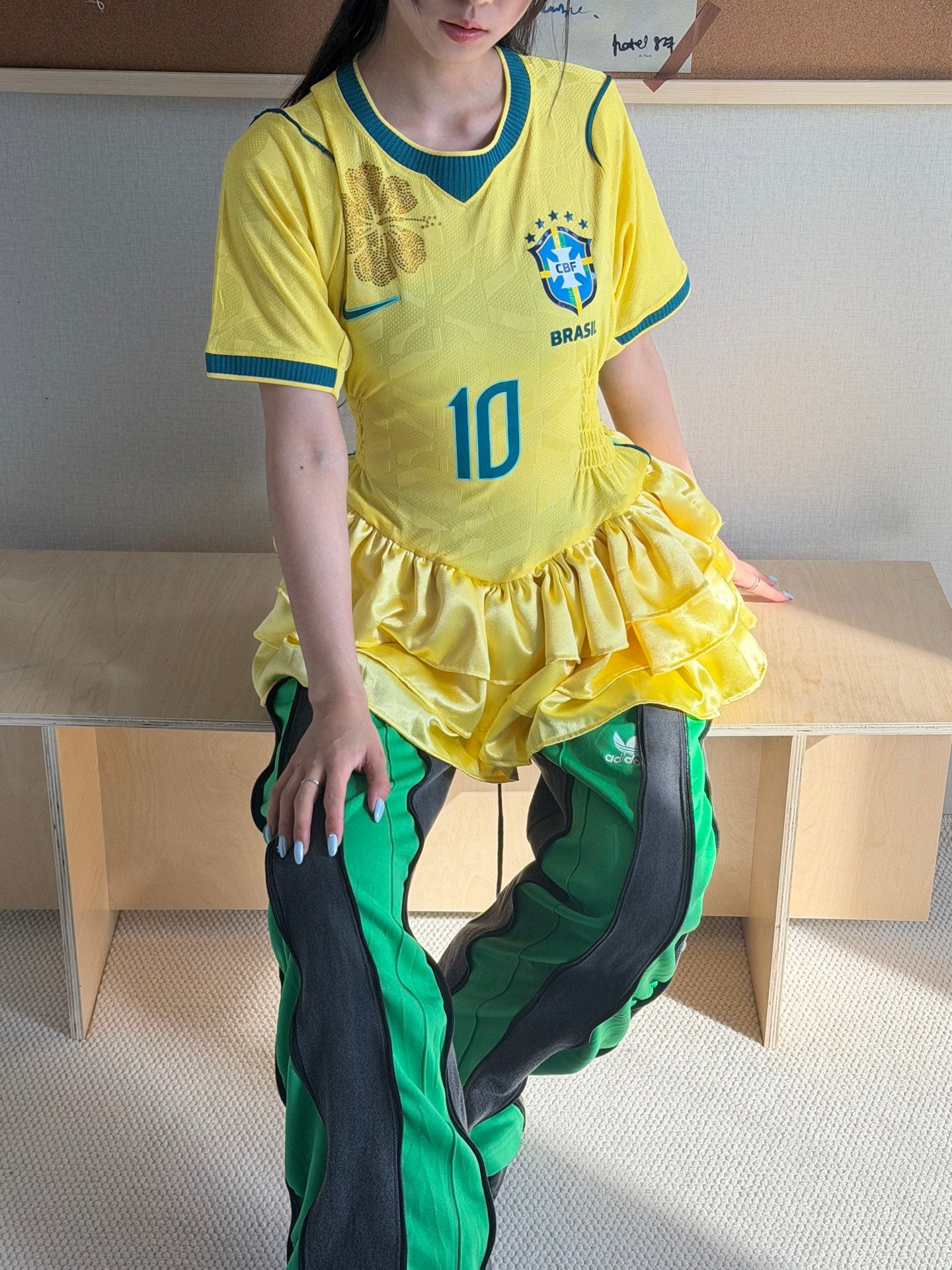 Brazil No. 10 Tiered Ruffle Jersey Dress - product image 2