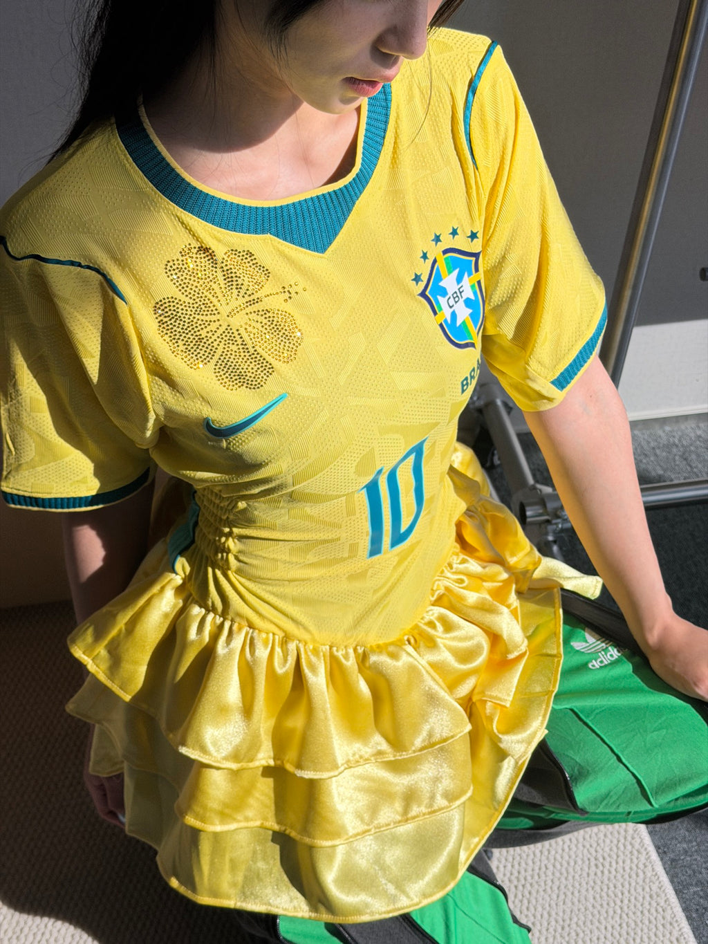 Brazil No. 10 Tiered Ruffle Jersey Dress - product image 3