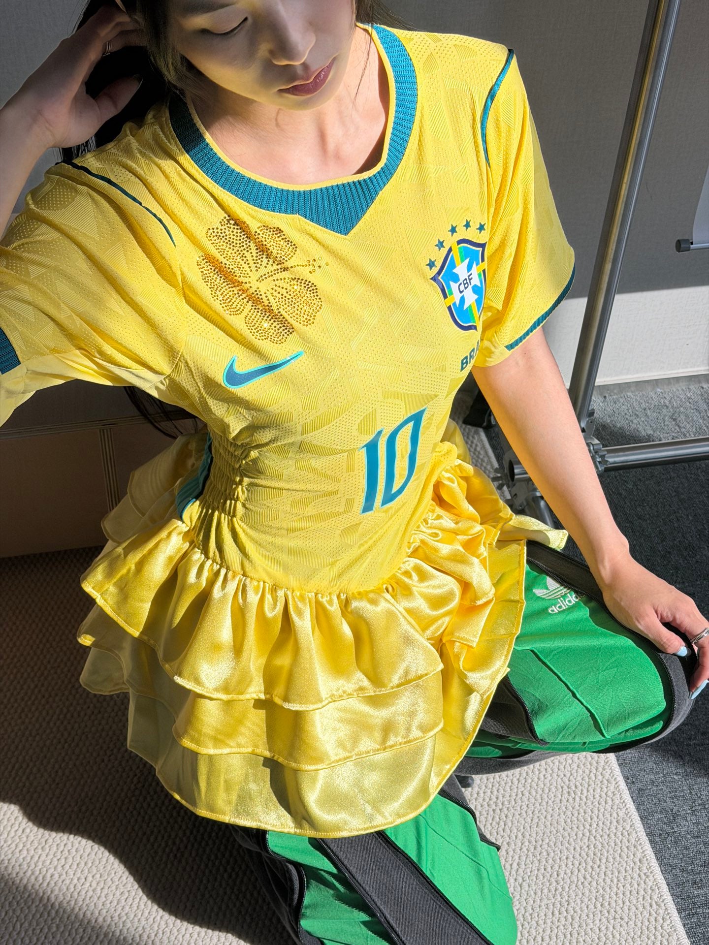 Brazil No. 10 Tiered Ruffle Jersey Dress - product image 4