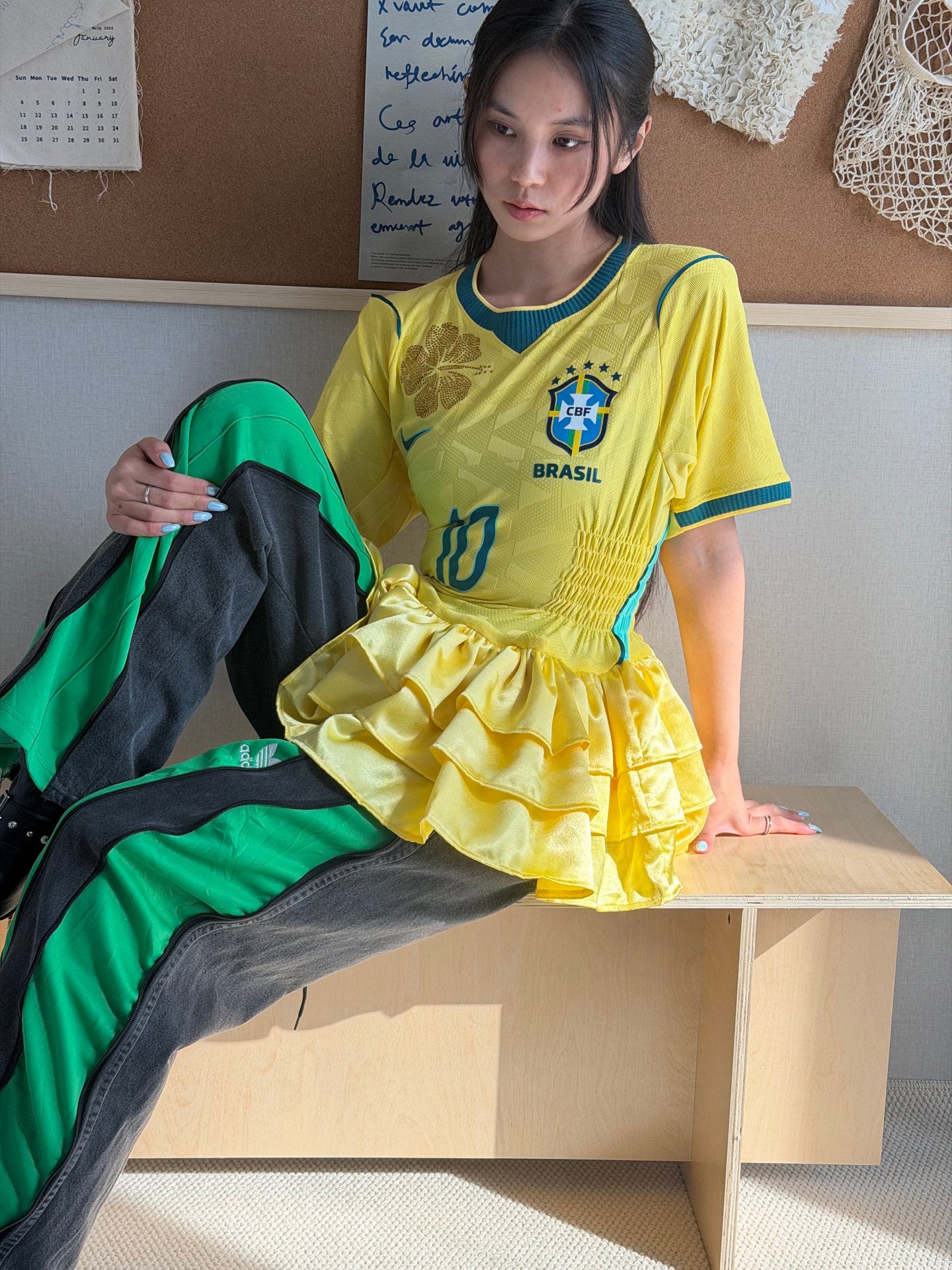 Brazil No. 10 Tiered Ruffle Jersey Dress - product image 6