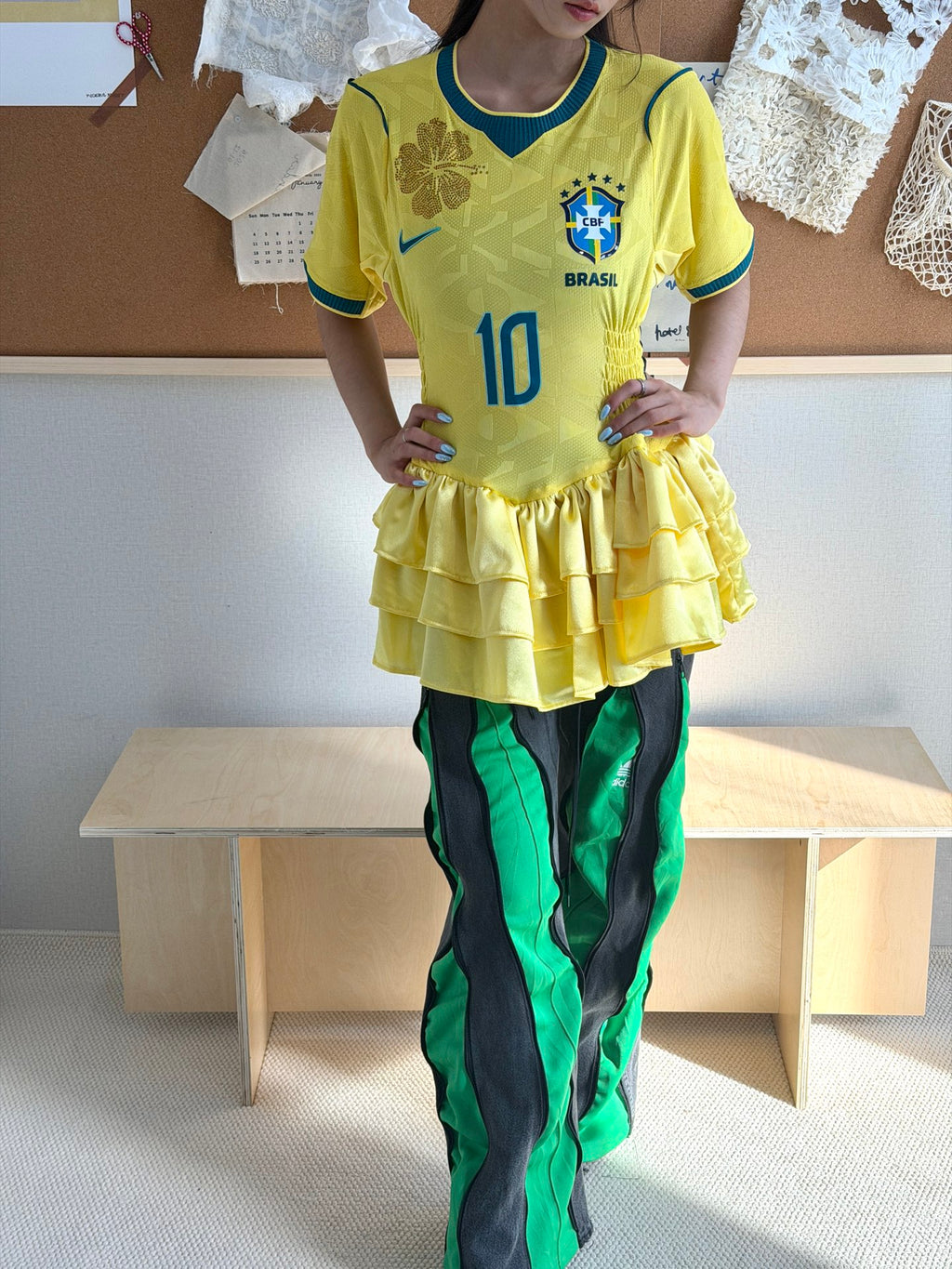 Brazil No. 10 Tiered Ruffle Jersey Dress - product image 11