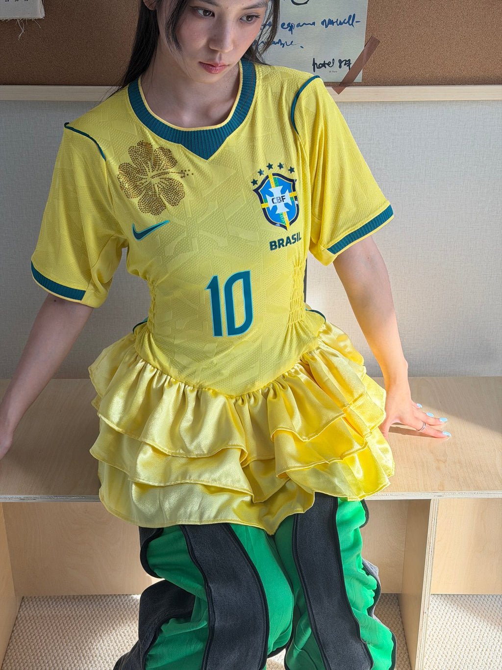 Brazil No. 10 Tiered Ruffle Jersey Dress - product image 9