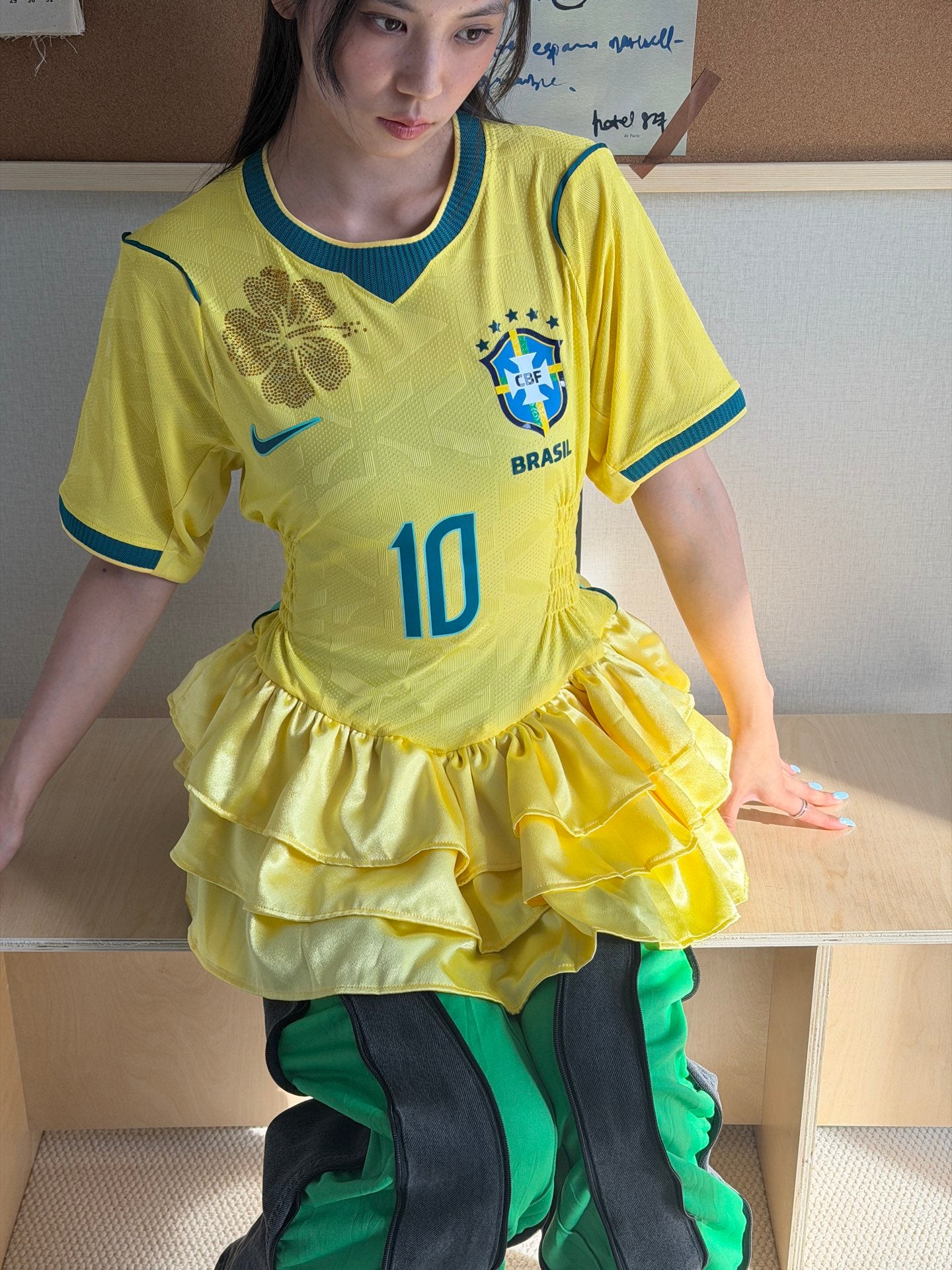 Brazil No. 10 Tiered Ruffle Jersey Dress - product image 9
