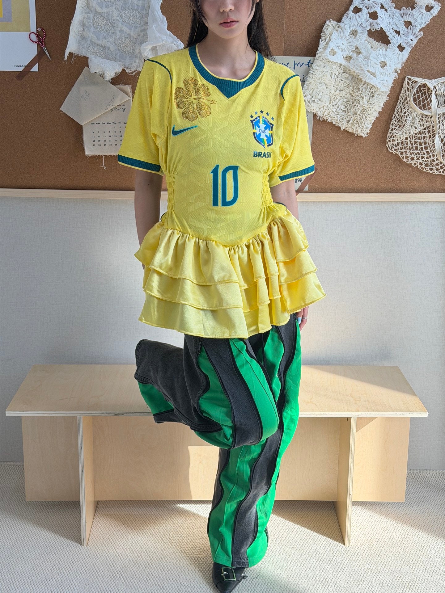 Brazil No. 10 Tiered Ruffle Jersey Dress - product image 12