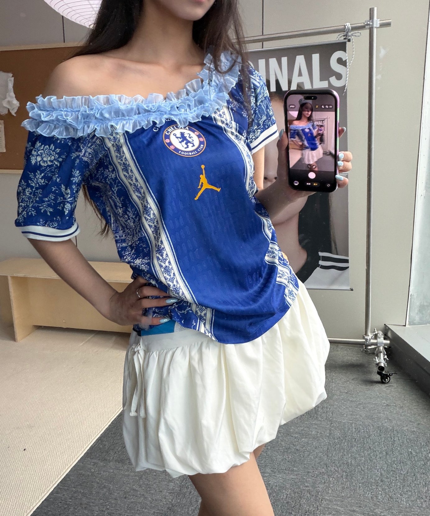 Chelsea Jordan Blue Off-Shoulder Jersey - product image 2