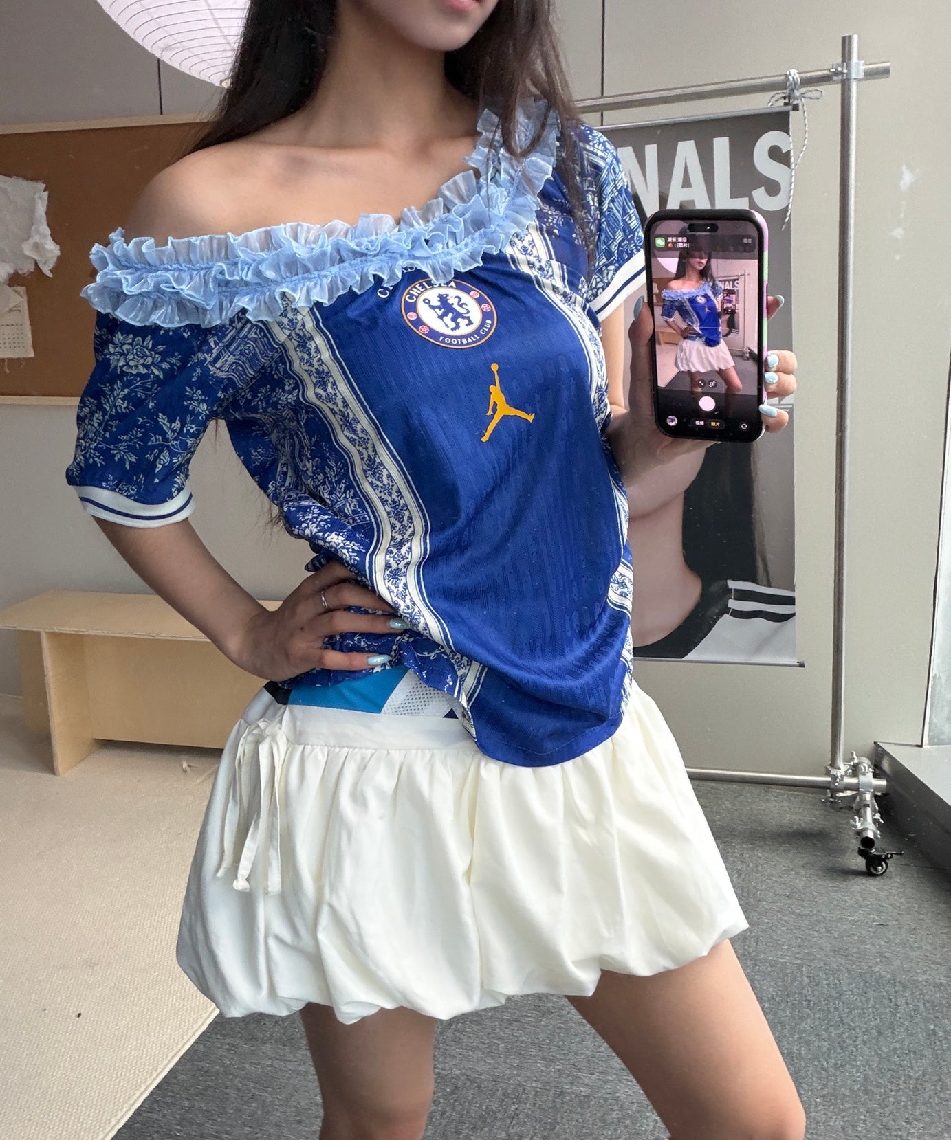 Chelsea Jordan Blue Off-Shoulder Jersey - product image 1