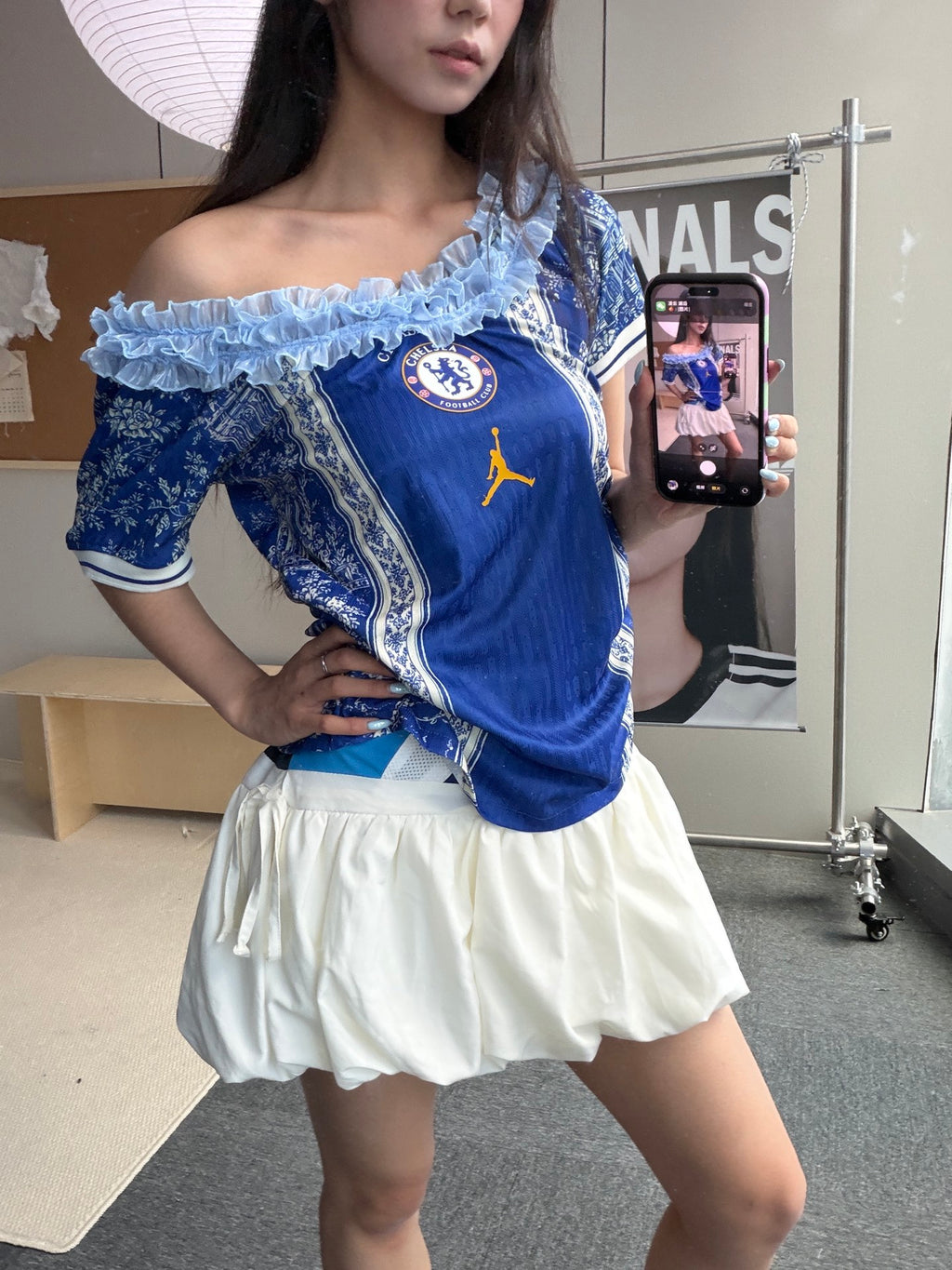 Chelsea Jordan Blue Off-Shoulder Jersey - product image 1