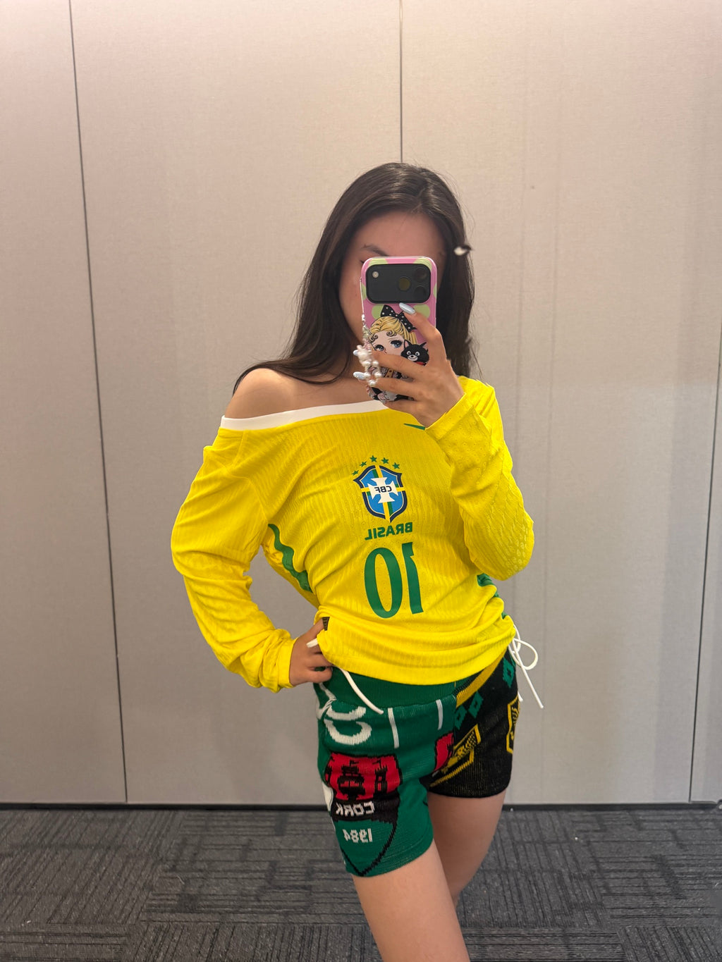 Brazil Yellow Off-Shoulder Long-Sleeve Jersey - product image 2