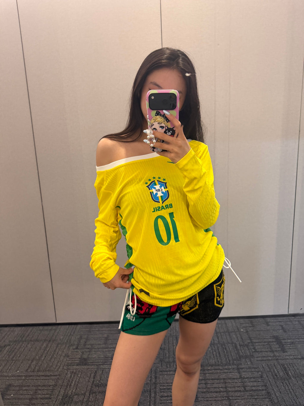Brazil Yellow Off-Shoulder Long-Sleeve Jersey - product image 3